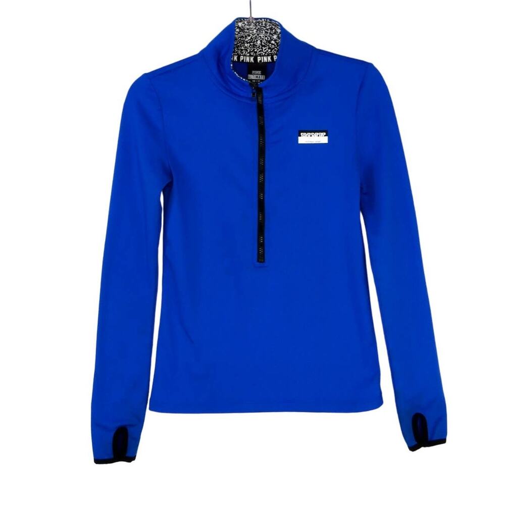 Y2k Victoria's Secret PINK Ultimate Half Zip Pullover Blue XS Extra Small